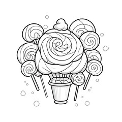 Delightful Candy Drawn in Outline Style
