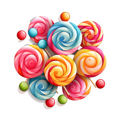 Colorful Candy Vector Illustration on White