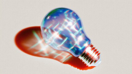 Modern Digital Lightbulb Symbolizing Tech Innovation and Global Connectivity Premium Artwork for Business, Social Media and Advertising