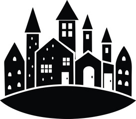 Fototapeta premium castle in the night vector illustration