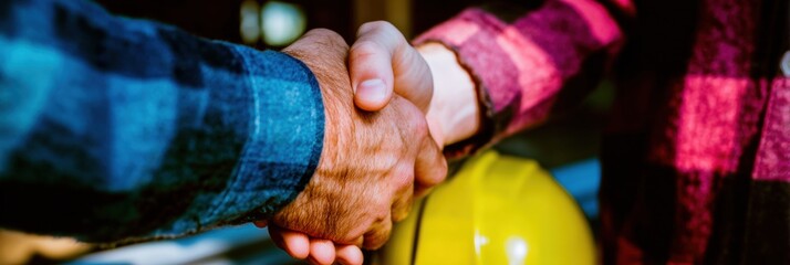 Professional Collaboration in Construction Modern Contractor and Client Handshake for Marketing and Advertising Campaigns