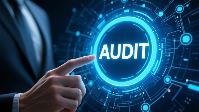 Audit business compliance rules law regulation policy document validation quality assurance concept digital interface ensuring quality and adherence to standards for effective business management