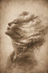 Immersive dreamscape with cosmos and peaks