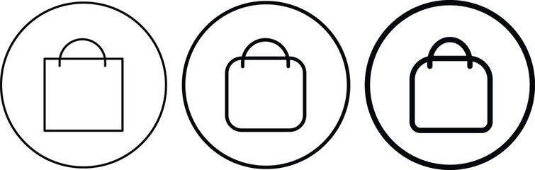 shopping bag icon set. Retail Shopping Symbols. Paper bag and tote icons. Online Shop Symbol. Commerce Sign
