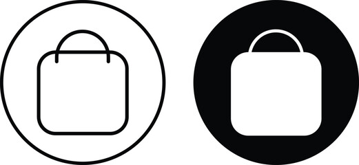 shopping bag icon set. Retail Shopping Symbols. Paper bag and tote icons. Online Shop Symbol. Commerce Sign
