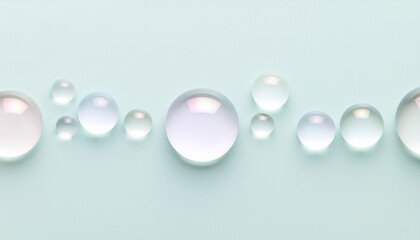 ガラスのシャボン玉が浮かぶクリアで透明感のあるミニマル背景 / Minimal clear glass‑like soap bubble background with transparency
