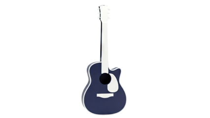 Navy Blue and White Acoustic Guitar