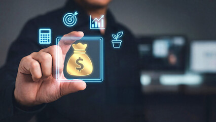 Digital Financial Planning and Investment Growth Concept