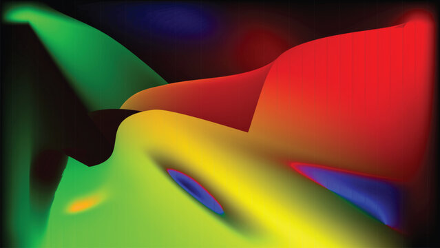 Abstract curved visualization with colorful depth and flowing gradient contours