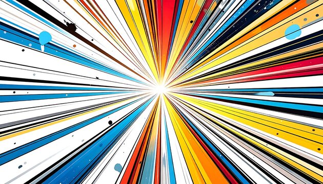 Explosion of Vibrant Colors Radiating from a Bright Center. - Powered by Adobe