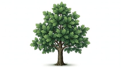 Fototapeta premium A majestic oak tree with vibrant green leaves stands tall
