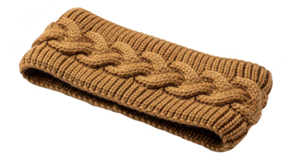 brown headband png knit headband png cable knit png winter accessory png transparent background image
