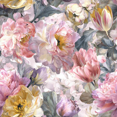 Pastel Elegant Floral Seamless Pattern