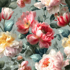 Pastel Elegant Floral Seamless Pattern