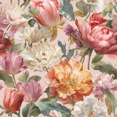 Pastel Elegant Floral Seamless Pattern