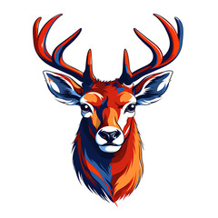 Majestic deer portrait in national colors