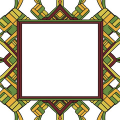 Empty square frame with a dark red border perfect for displaying photos or artwork.