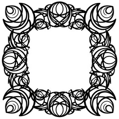 Intricate Black and White Abstract Frame Design.