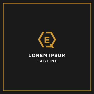 qe or eq hexagon logo