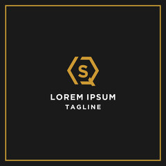 qs or sq hexagon logo