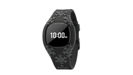 digital watch png black watch png snowflake pattern png 10:00 time png transparent background image
