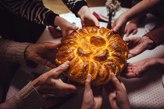 Christmas bread called Cesnica in Serbia