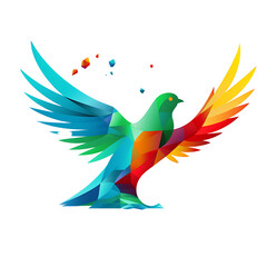Fototapeta premium Peaceful Dove Silhouette in Patriotic Colors
