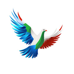 Fototapeta premium Kenyan Dove Silhouette with Peace Symbol