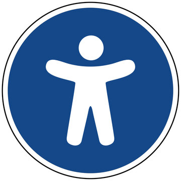 Blaues Gebotsschild Symbol Mensch Person Figur Barrierefreiheit Inklusion Icon Illustration Vektor