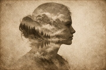 Stress release double exposure silhouette