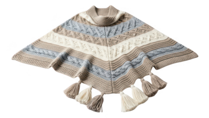 knitted poncho png striped poncho png winter poncho png tassel poncho png transparent background image
