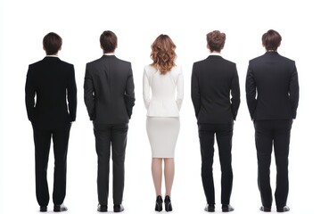 Naklejka premium Back view of a group of isolated professionals
