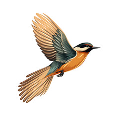 Colorful Flying Bird Cartoon Illustration