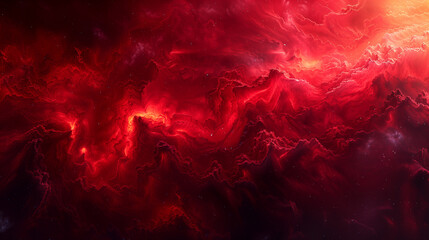 Fiery Red Nebula in Space