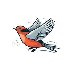 Obraz premium Elegant Flying Bird Line Art Illustration