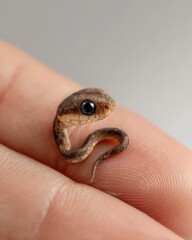 Tiny snake on a fingertip