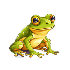 Obraz premium Whimsical Frog Line Art Cartoon Illustration