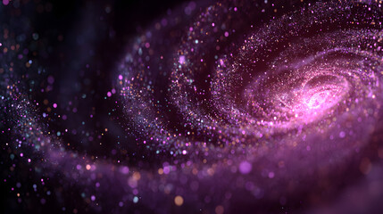 Abstract futuristic tunnel of glowing purple particles forming a dynamic digital background.