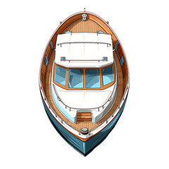 Boat's Top View Stock Vector Illustration
