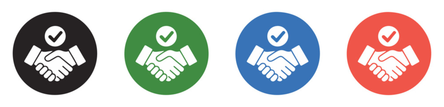 handshake business agreement icon vector