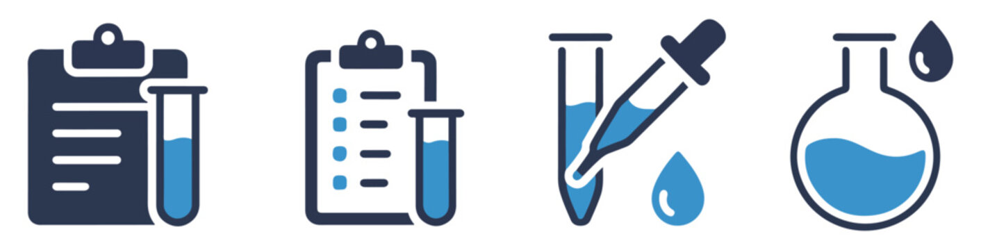 medical test tube icon set