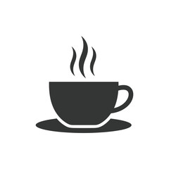 Fototapeta premium A cup of hot cafe coffee or caffeine drink flat vector illustration on transparent background