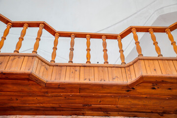 wooden staircase in the house