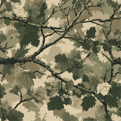 Abstract hunting camouflage, seamless texture, military camouflage pattern, Army or hunting dark khaki green camo clothes. Camouflage wallpaper for textile and fabric. Fashion camo style. Vector