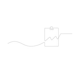 Obraz premium Continuous Line Drawing of Business Moving List Icon. Business Growth Symbol Vector Illustration. Hand Drawn Symbol Vector Illustration, Continuous one line drawing.