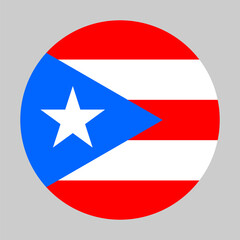 Naklejka premium Flag of Puerto Rico in circular shape with accurate proportions and official colors