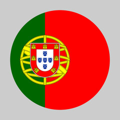 Obraz premium Flag of Portugal in circular shape with accurate proportions and official colors