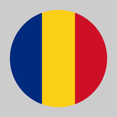 Fototapeta premium Flag of Romania in circular shape with accurate proportions and official colors