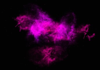 Pink Purple Nebula Galaxy Overlay. Cosmic Space Effect Background