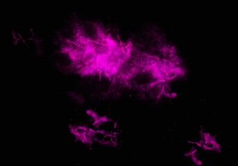 Pink Purple Nebula Galaxy Overlay. Cosmic Space Effect Background